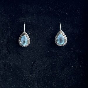 Aquamarine sterling silver earrings